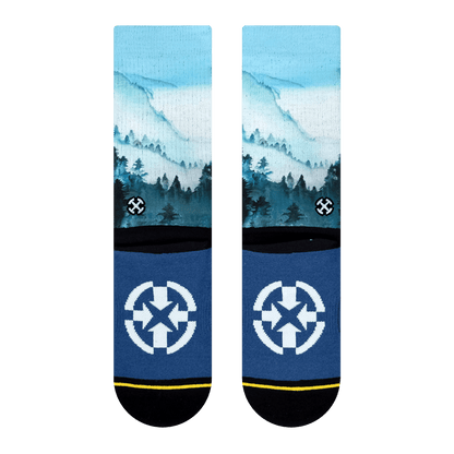 Big Sur Mist Adult Crew Socks with Art by Maia Negre