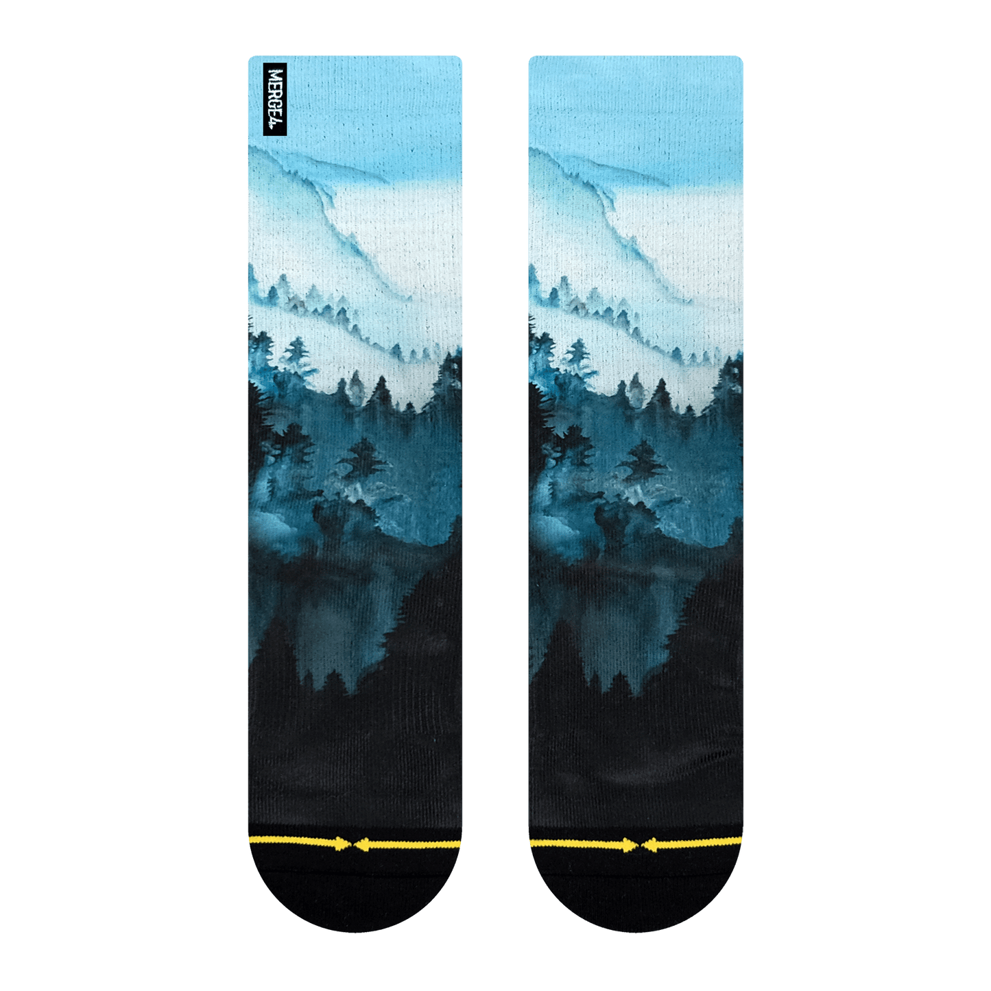 Big Sur Mist Adult Crew Socks with Art by Maia Negre