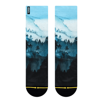 Big Sur Mist Adult Crew Socks with Art by Maia Negre
