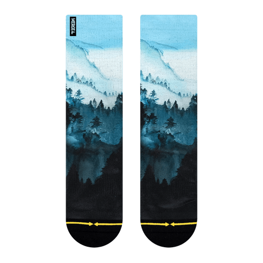 Big Sur Mist Adult Crew Socks with Art by Maia Negre