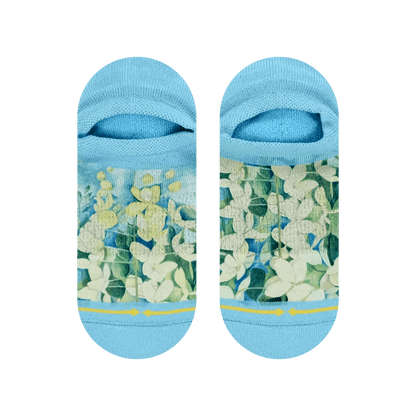 Cassia Flower Women's No Show Socks With Art By Maia Negre