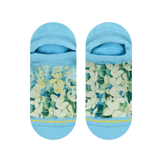 Cassia Flower Women's No Show Socks With Art By Maia Negre