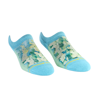 Cassia Flower Women's No Show Socks With Art By Maia Negre