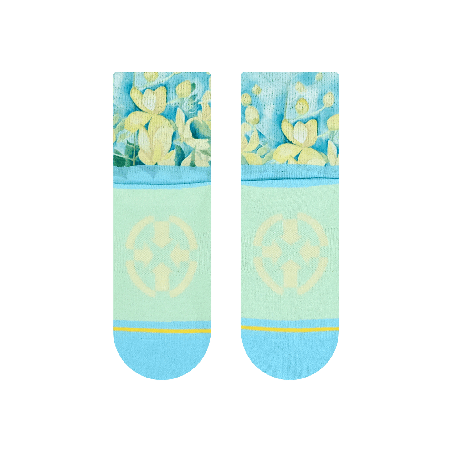Cassia Flowers Adult Quarter Crew Socks With Art By Maia Negre
