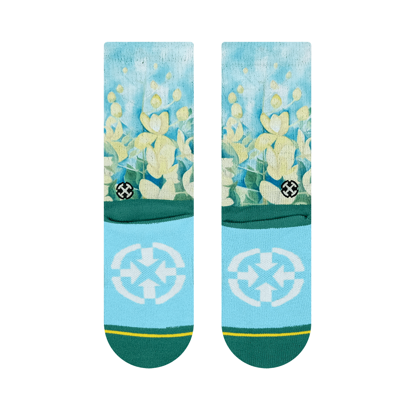 Maia Negre Cassia Flowers Youth Crew Socks