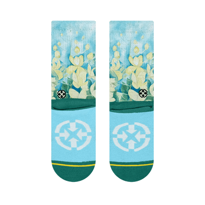 Maia Negre Cassia Flowers Youth Crew Socks