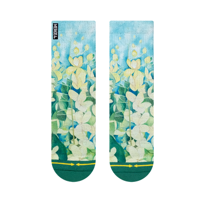 Maia Negre Cassia Flowers Youth Crew Socks