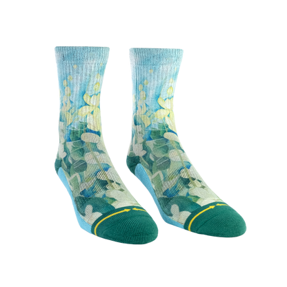 Maia Negre Cassia Flowers Youth Crew Socks
