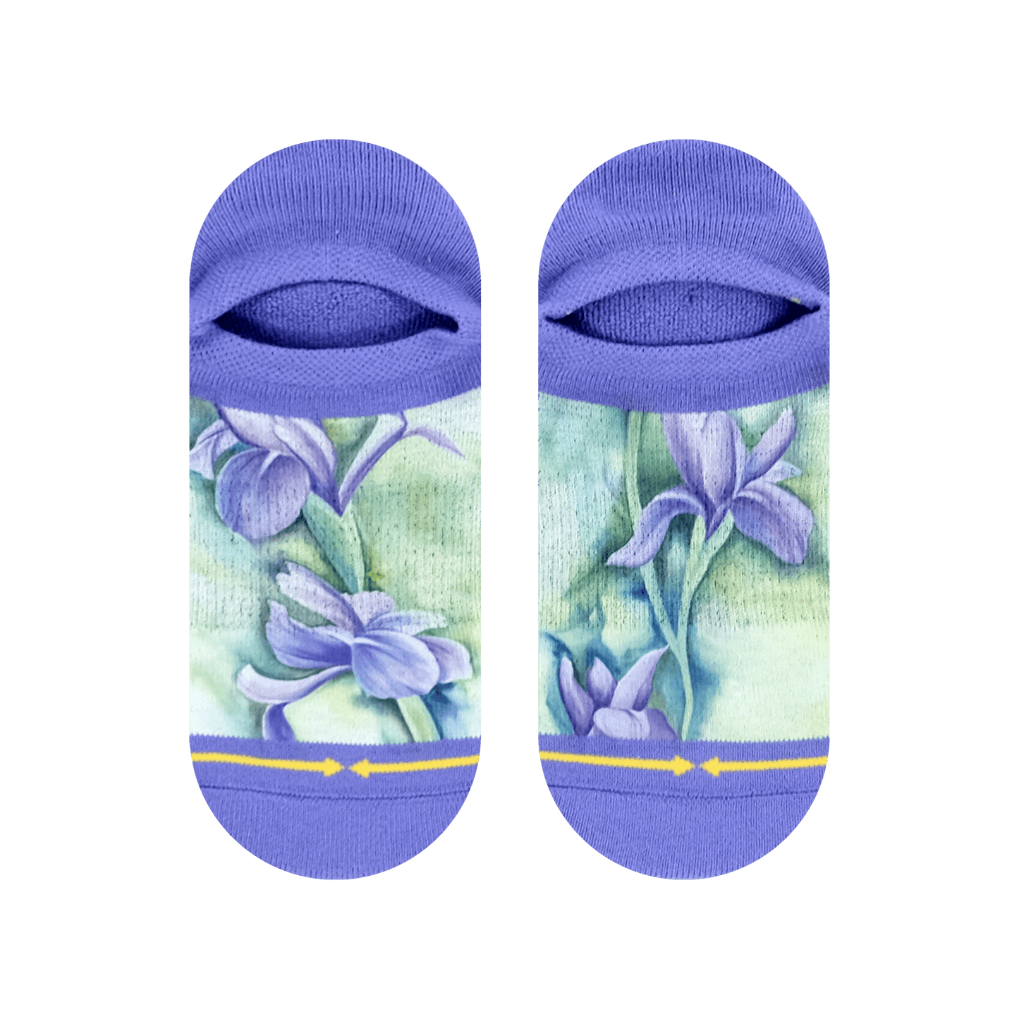 Irises Women's No Show Socks With Art By Maia Negre