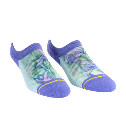 Irises Women's No Show Socks With Art By Maia Negre