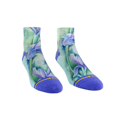 Irises Women's Quarter Crew Socks With Art By Maia Negre