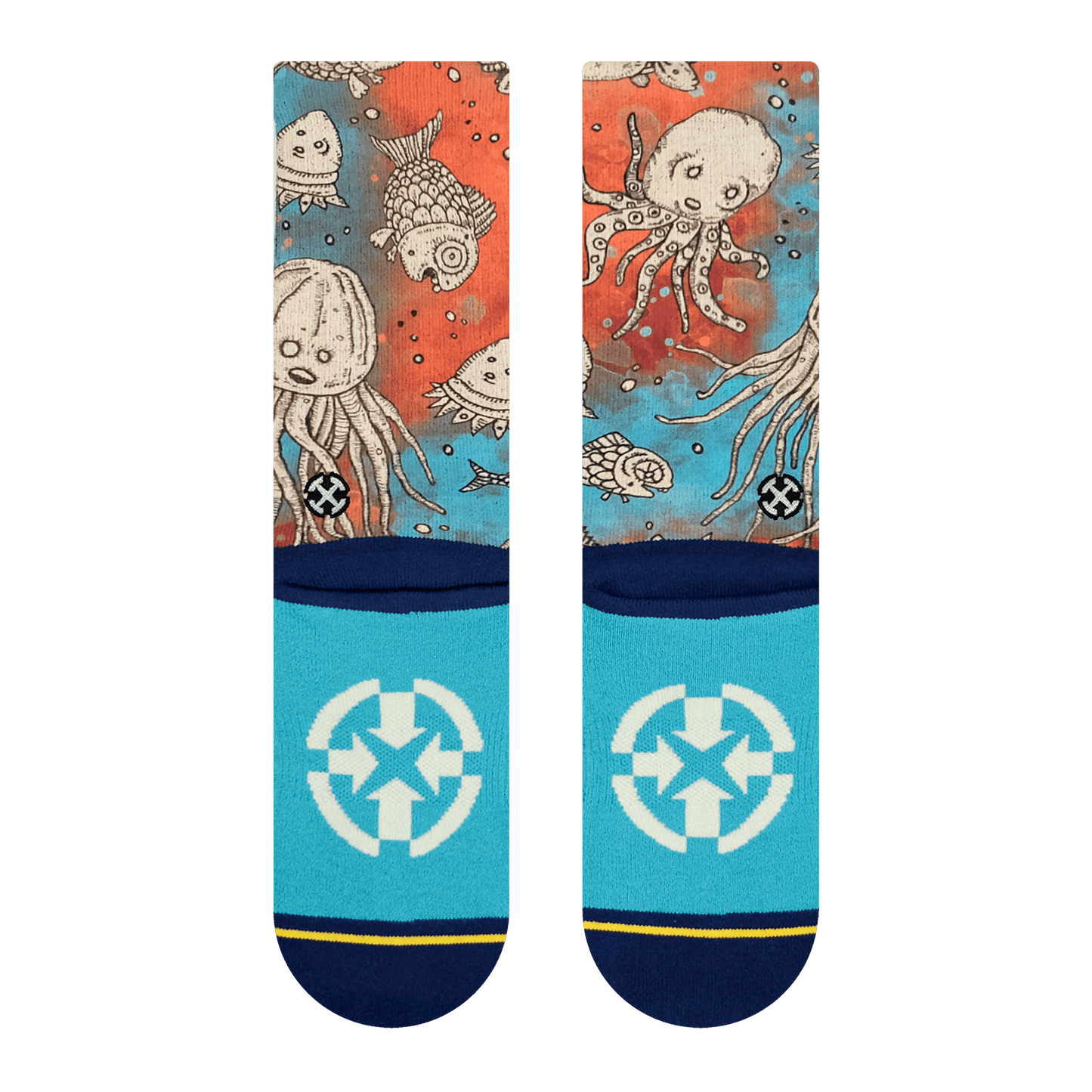 Artful Oceans Creatures Adult Crew Socks With Art By Bad Otis Link