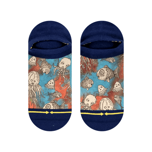 Oceans Adult No Show Sock With Art By Bad Otis Link