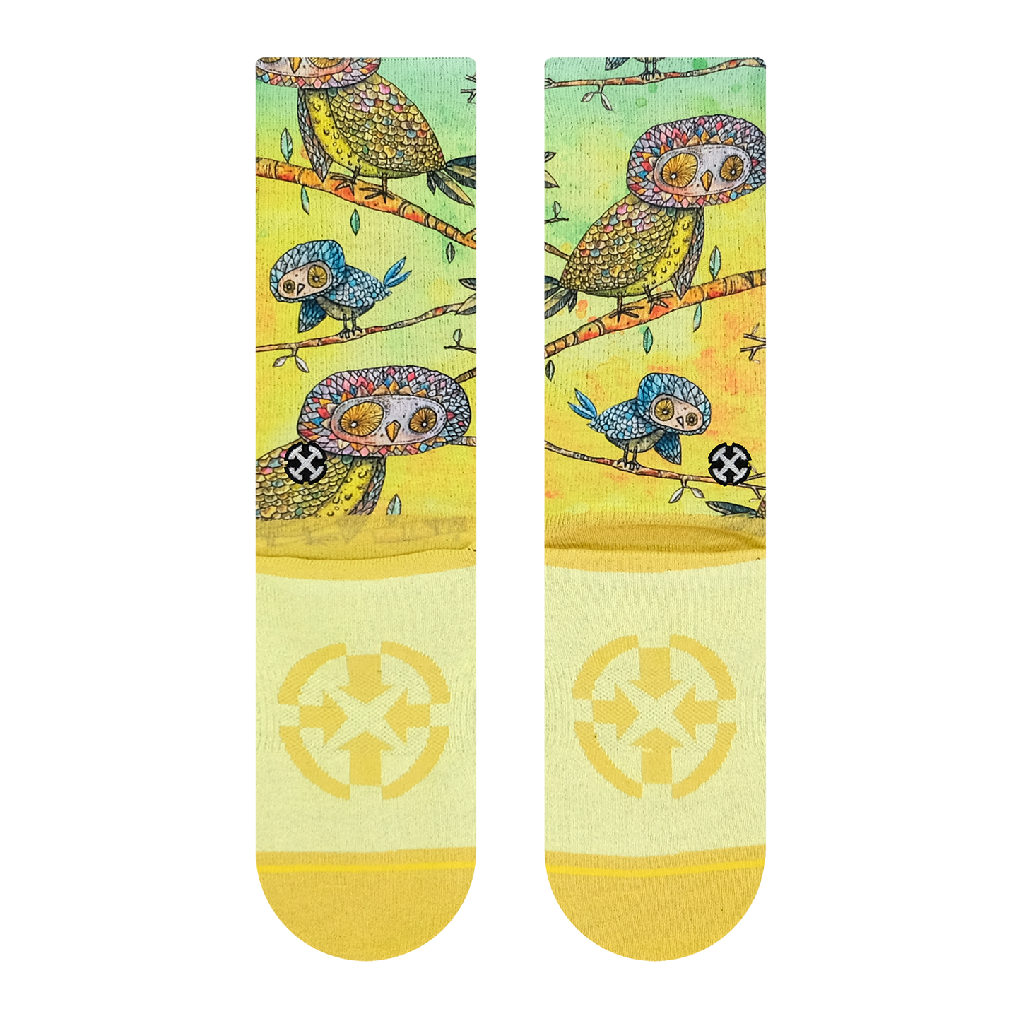 Owls Animal Adult Crew Socks With Art By Bad Otis Link