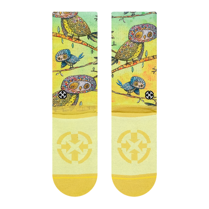 Owls Animal Adult Crew Socks With Art By Bad Otis Link