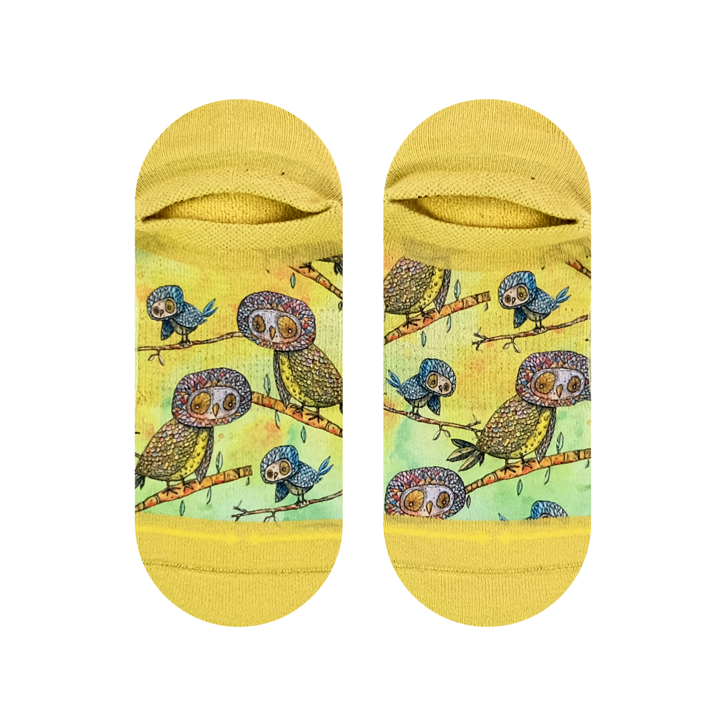Owl Adult No Show Socks With Art By Bad Otis Link