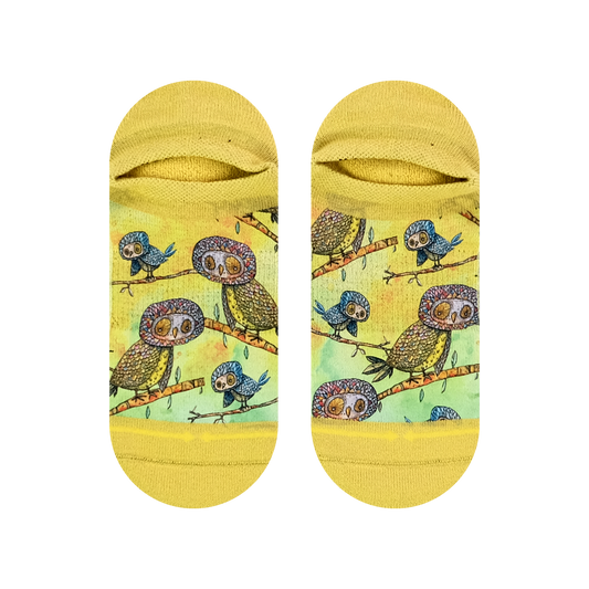 Owl Adult No Show Socks With Art By Bad Otis Link