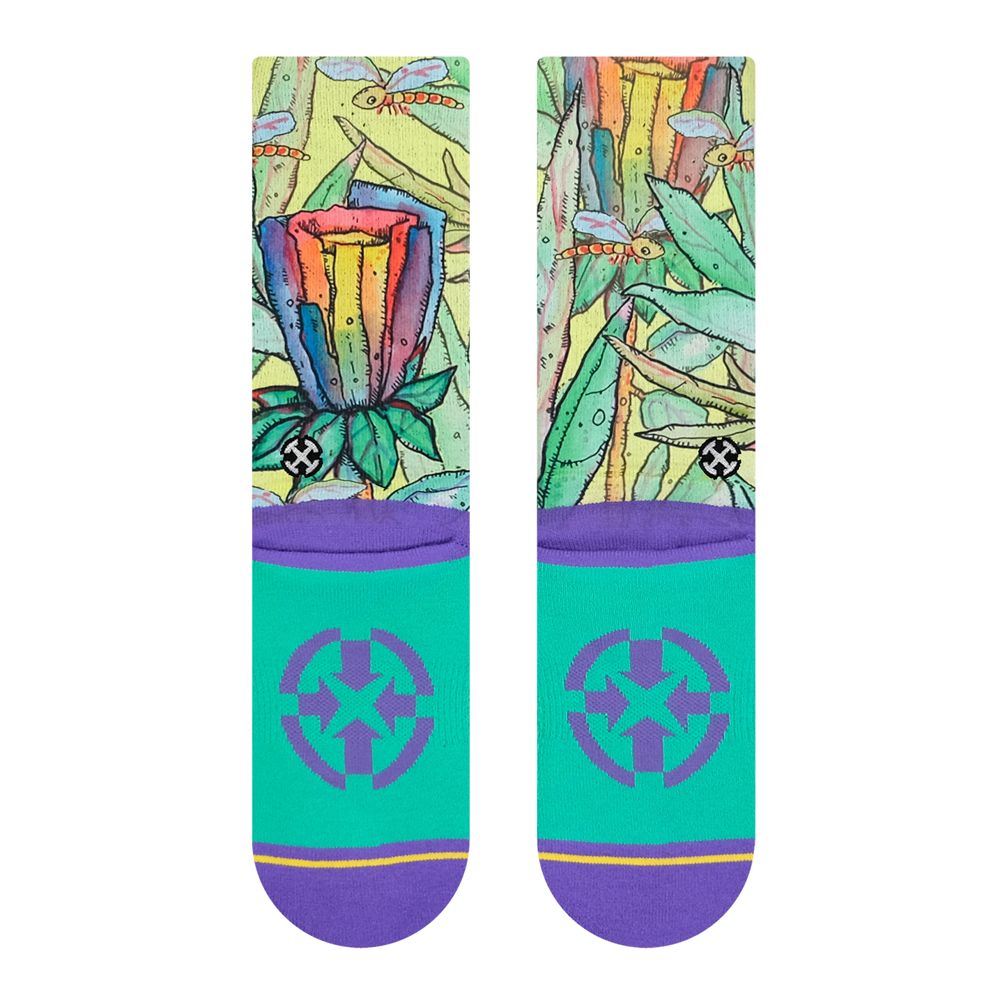Rainbow Flower Adult Crew Socks by Bad Otis Link