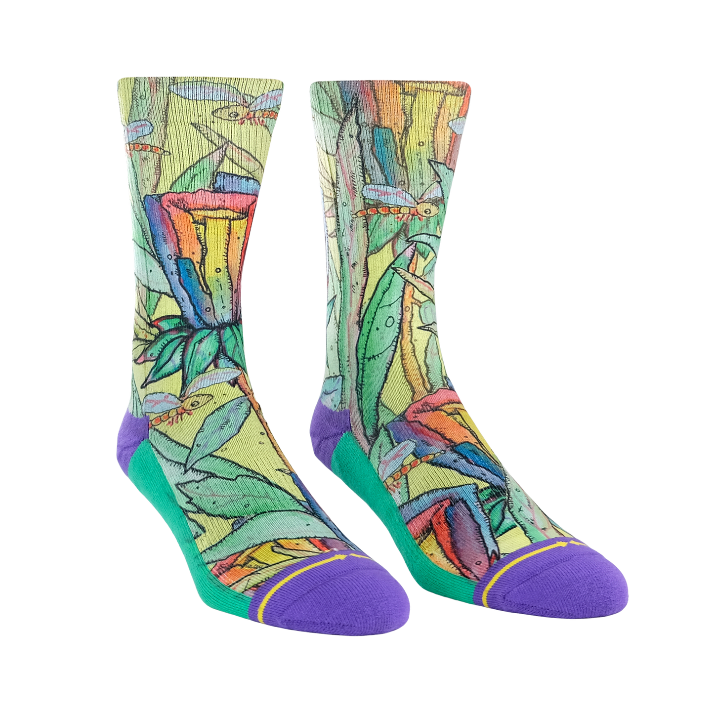 Rainbow Flower Adult Crew Socks by Bad Otis Link