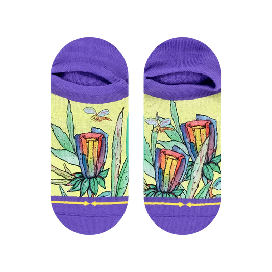 Rainbow Flower Adult No Show Socks With Art By Bad Otis Link