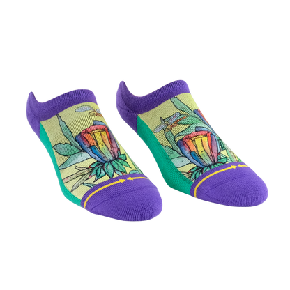 Rainbow Flower Adult No Show Socks With Art By Bad Otis Link