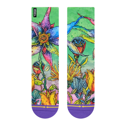 Starflower Adult Crew Socks With Art By Bad Otis Link