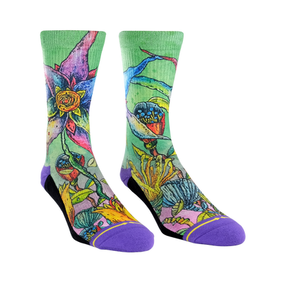 Starflower Adult Crew Socks With Art By Bad Otis Link