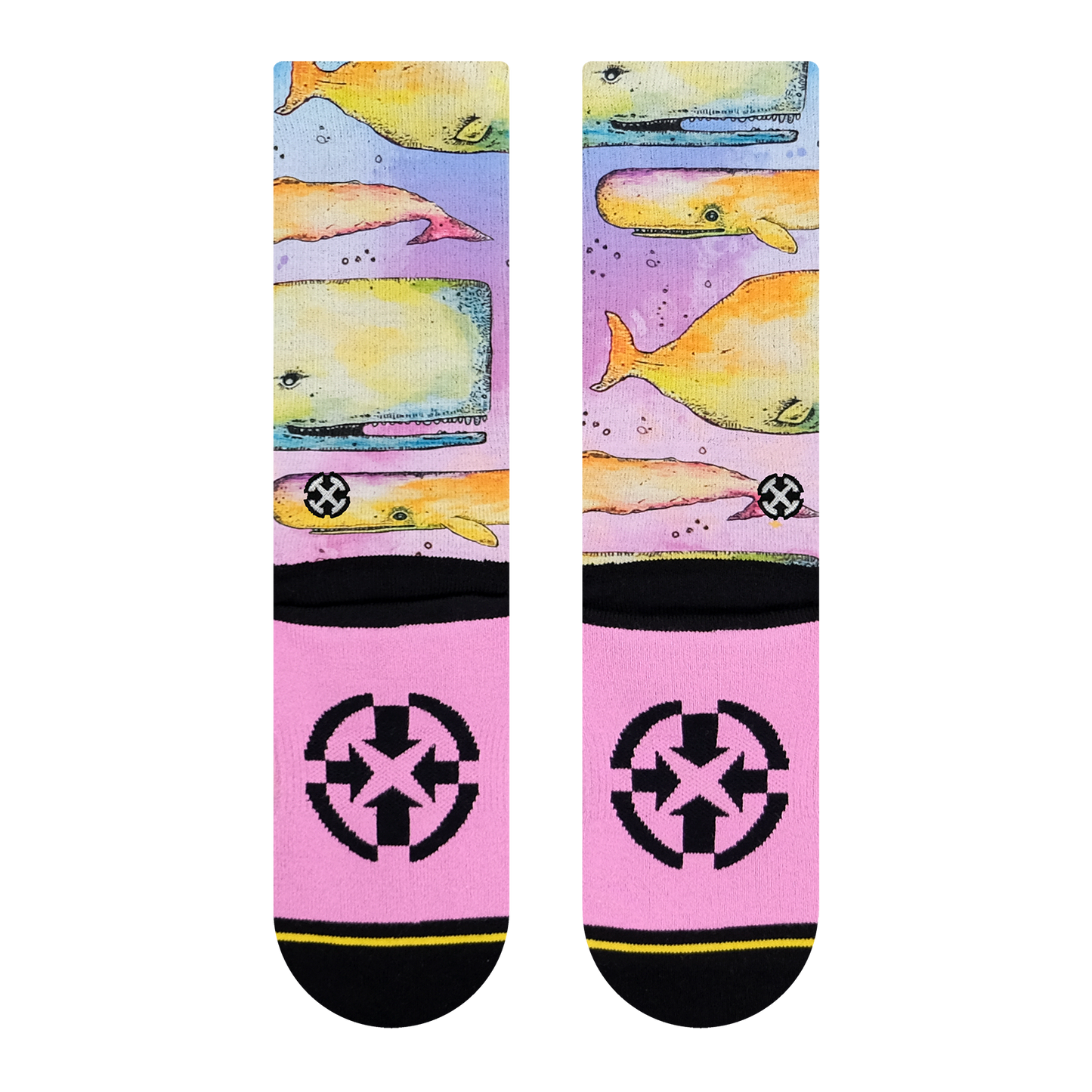 Whale Watercolor Adult Crew Socks With Art By Bad Otis Link