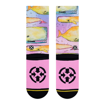 Whale Watercolor Adult Crew Socks With Art By Bad Otis Link