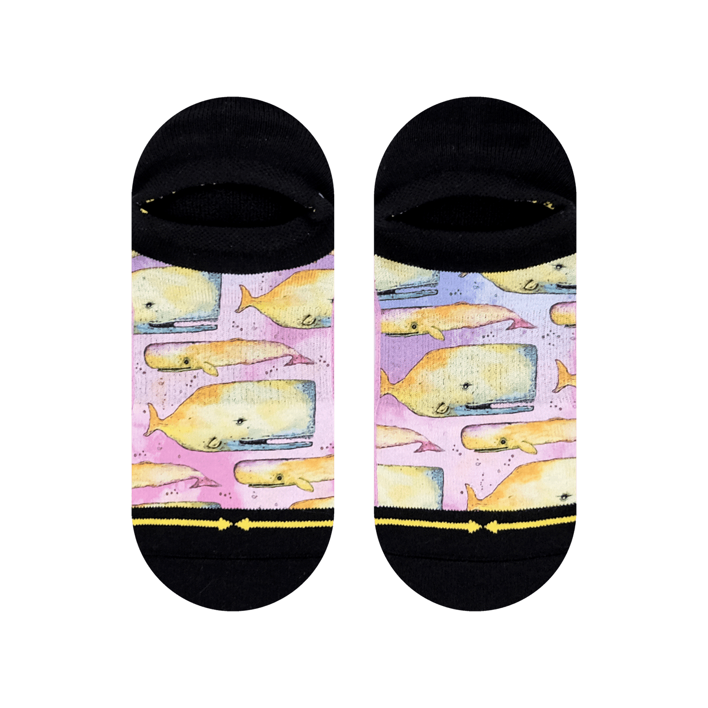Whale Adult No Show Socks With Art By Bad Otis Link