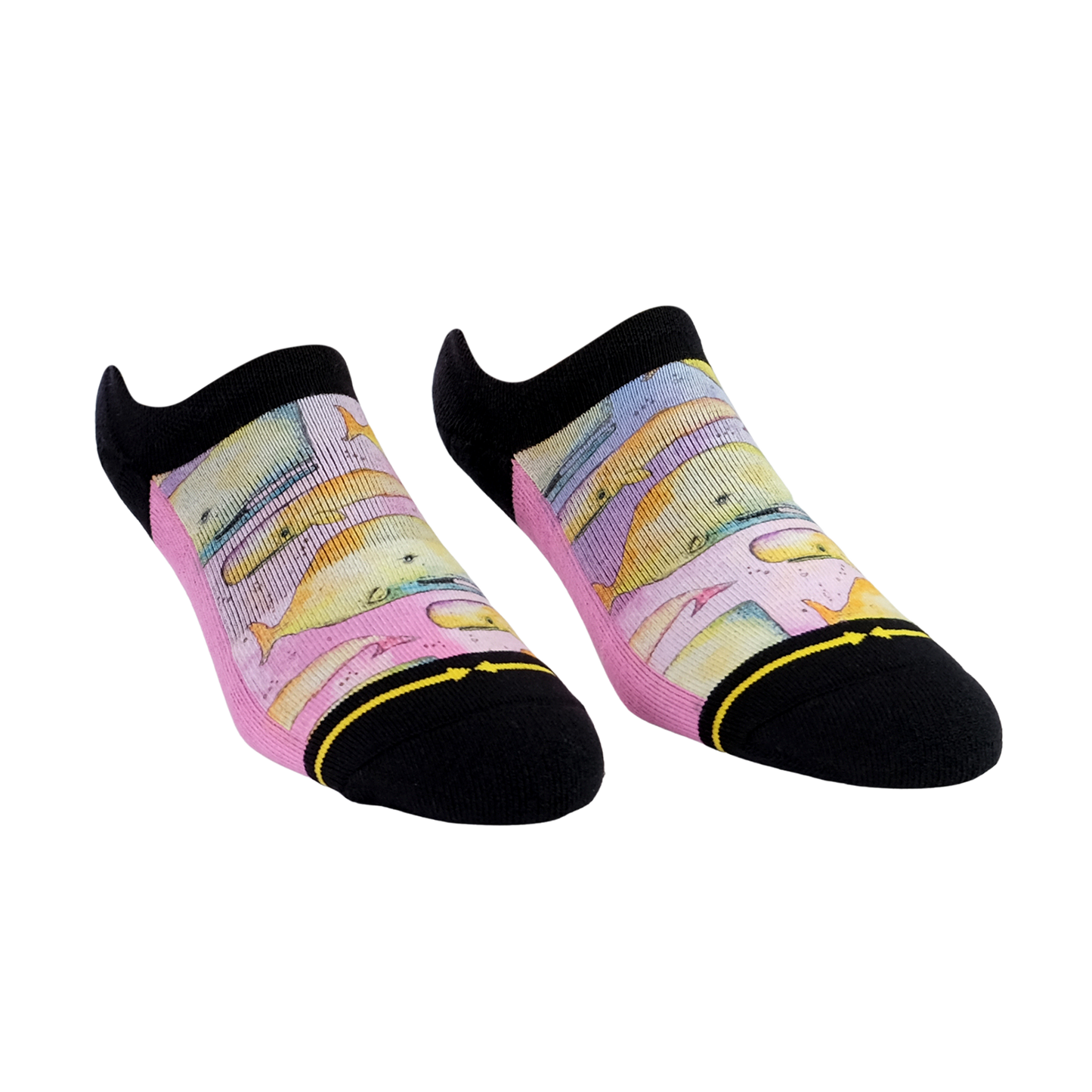 Whale Adult No Show Socks With Art By Bad Otis Link