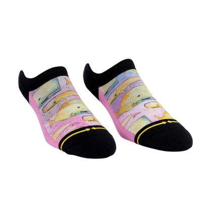 Whale Adult No Show Socks With Art By Bad Otis Link