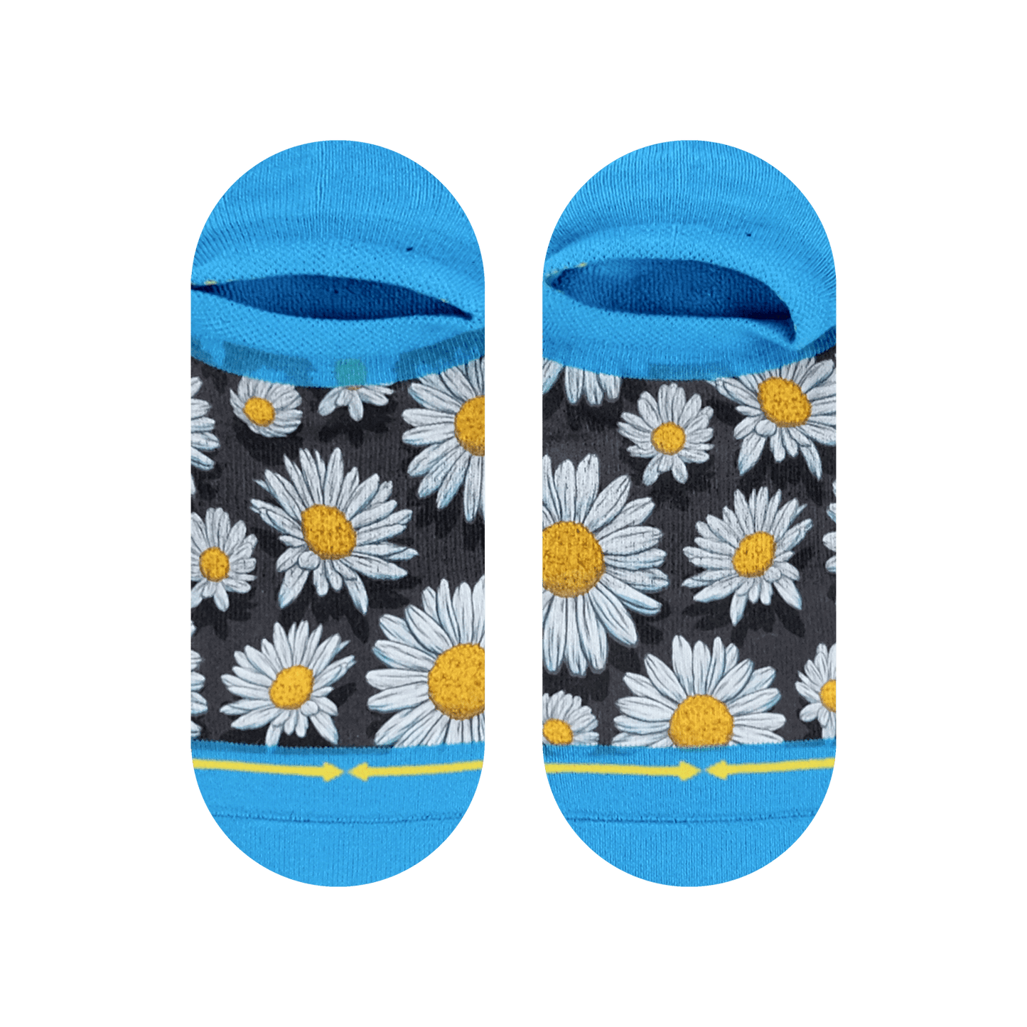 Spring Daisies Adult No Show Socks with Art by Slogan