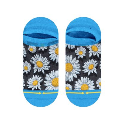 Spring Daisies Adult No Show Socks with Art by Slogan