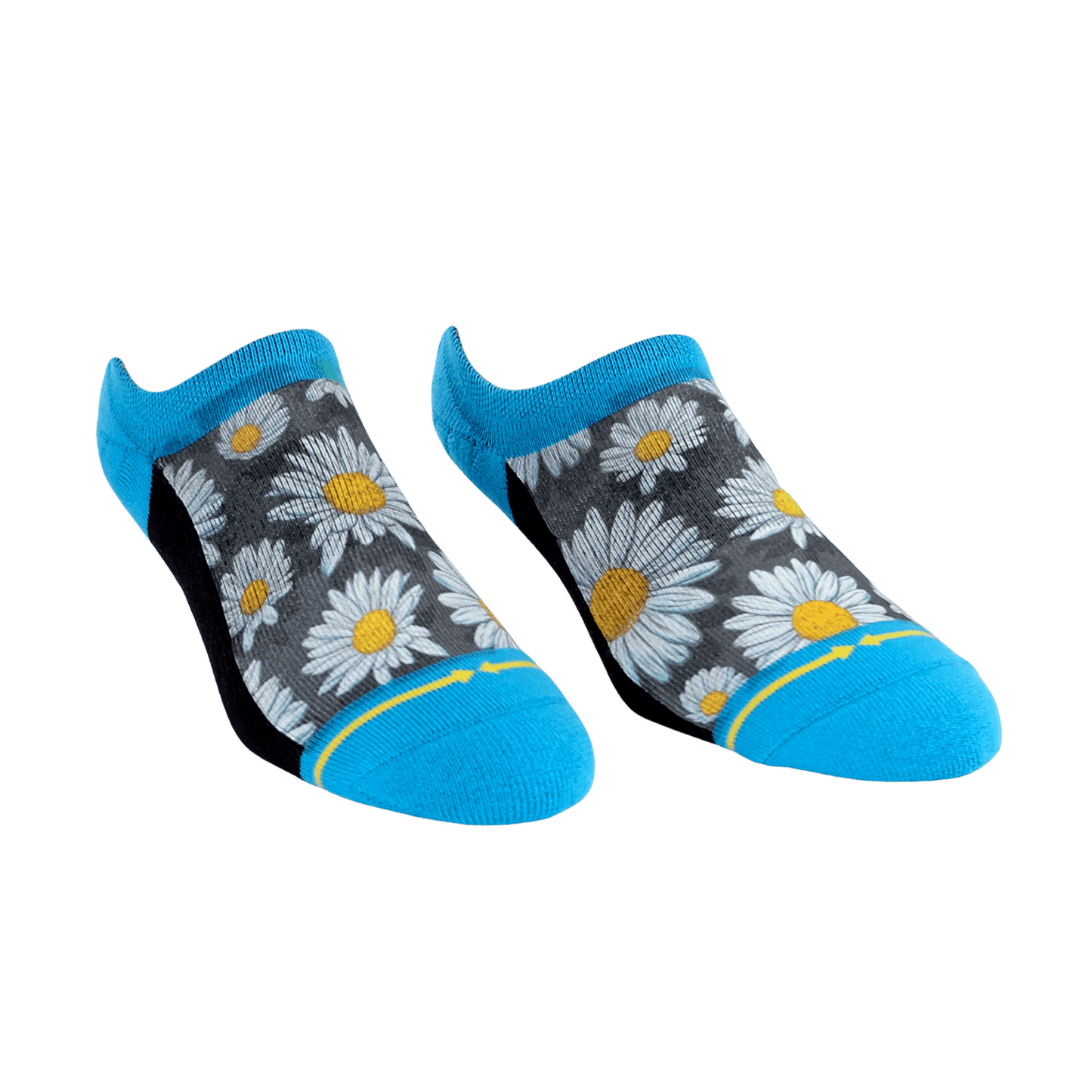 Spring Daisies Adult No Show Socks with Art by Slogan
