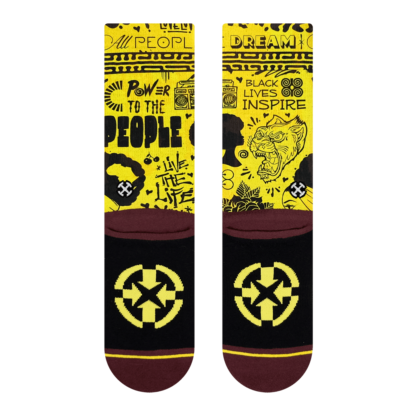 Power to the People Adult Crew Socks Art By Taylor Reinhold