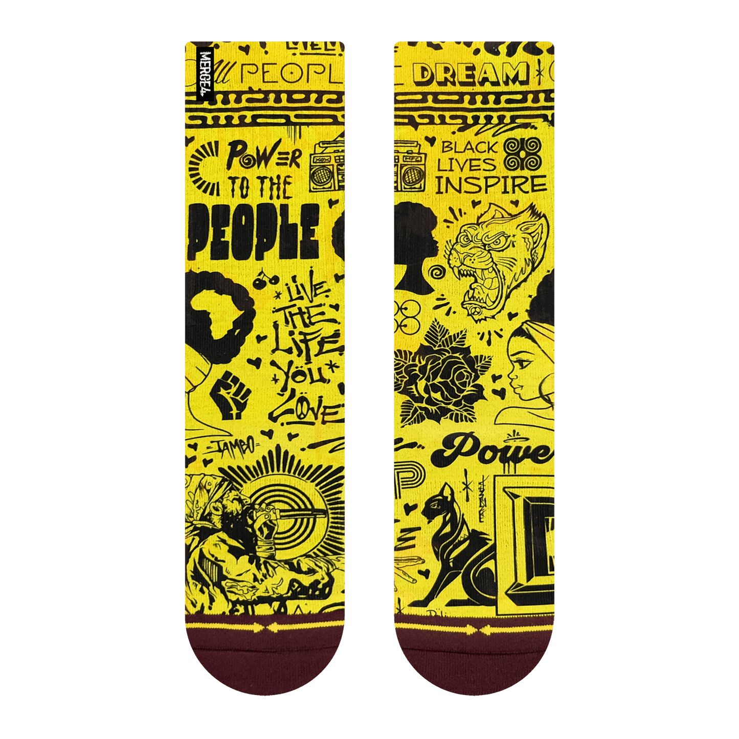 Power to the People Adult Crew Socks Art By Taylor Reinhold