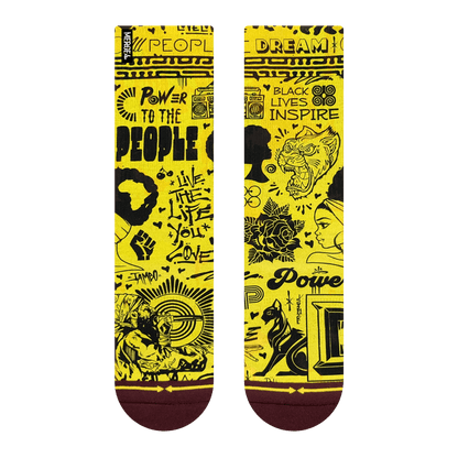 Power to the People Adult Crew Socks Art By Taylor Reinhold