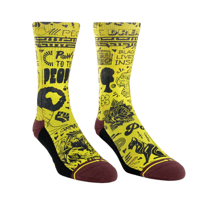 Power to the People Adult Crew Socks Art By Taylor Reinhold