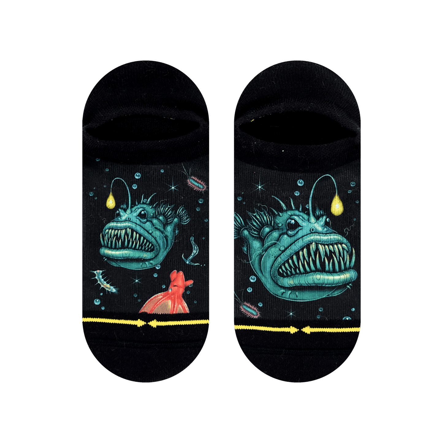 Angler Fish Adult No Show Socks With Art From Umijoo
