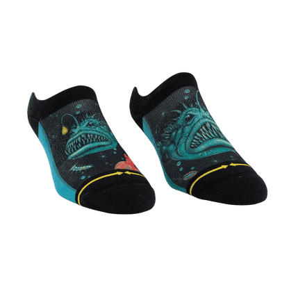 Angler Fish Adult No Show Socks With Art From Umijoo
