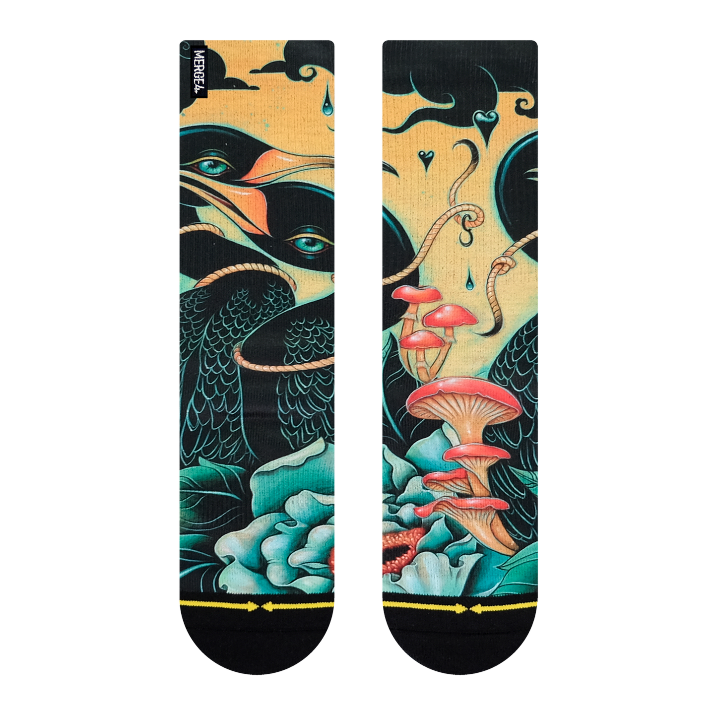 Graceful Cormorants Adult Crew Socks With Art From Umijoo