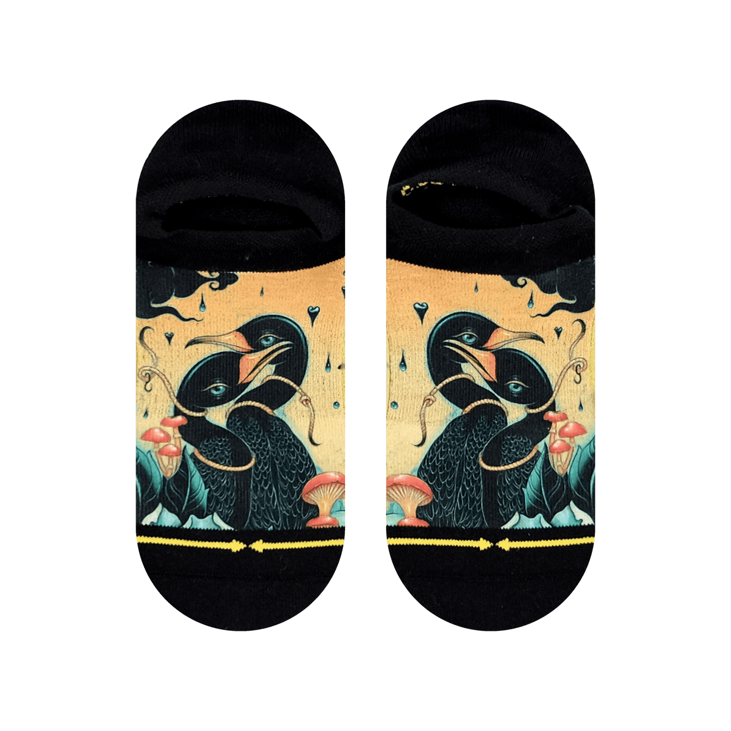 Cormorants Adult No Show Socks With Art From Umijoo