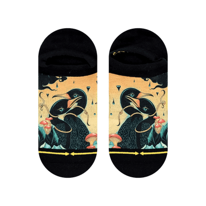 Cormorants Adult No Show Socks With Art From Umijoo