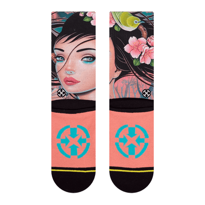 Cherry Lane Adult Crew Socks With Art By Caia Koopman