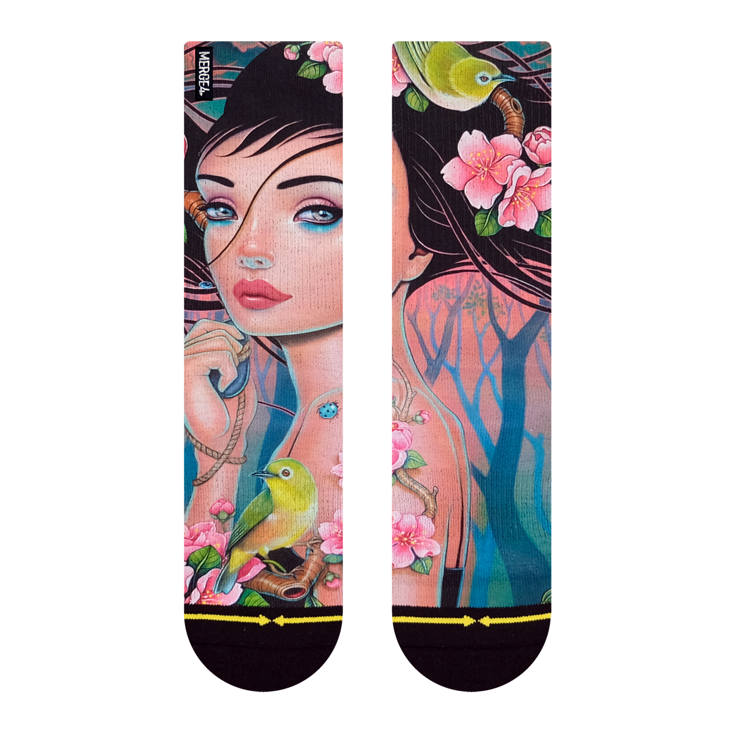 Cherry Lane Adult Crew Socks With Art By Caia Koopman