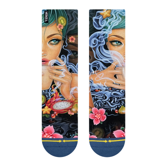 Dragon Tea Adult Crew Socks With Art By Caia Koopman