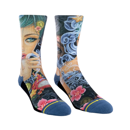Dragon Tea Adult Crew Socks With Art By Caia Koopman