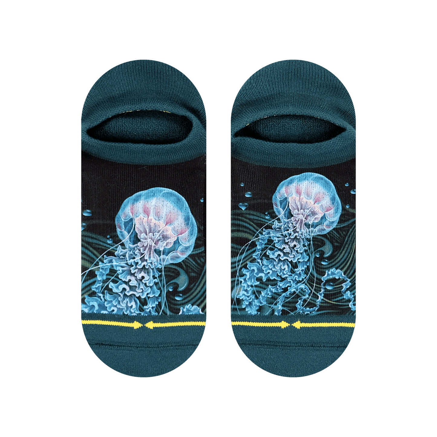 Sea Jellies Adult No Show Socks With Art By Caia Koopman