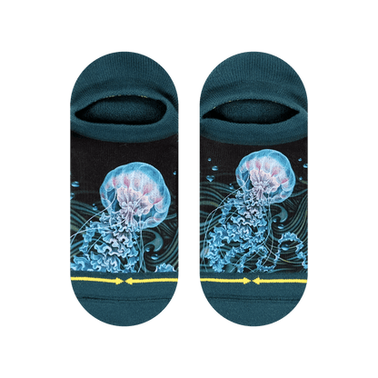 Sea Jellies Adult No Show Socks With Art By Caia Koopman